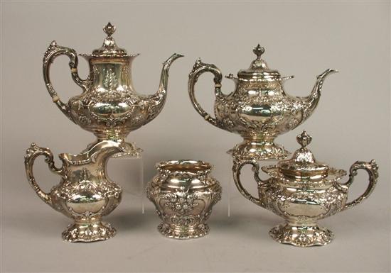 Appraisal: AMERICAN SILVER FOUR PIECE TEA COFFEE SERVICE A SILVER PLATE