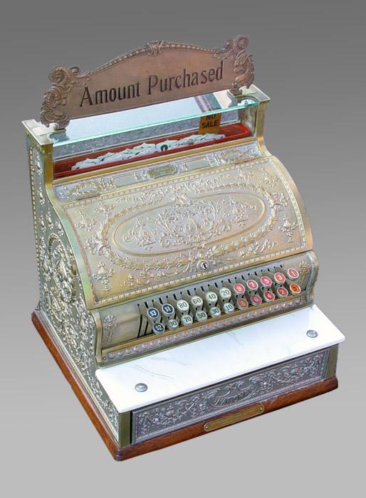 Appraisal: BRASS NATIONAL CASH REGISTER Serial number S N model with