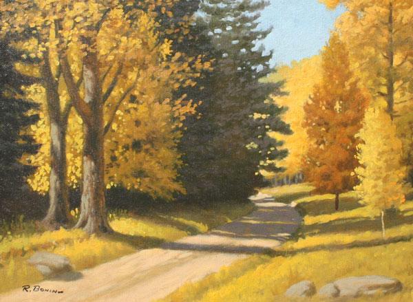 Appraisal: BONIN Richard American th Century Dirt Road in an Autumnal