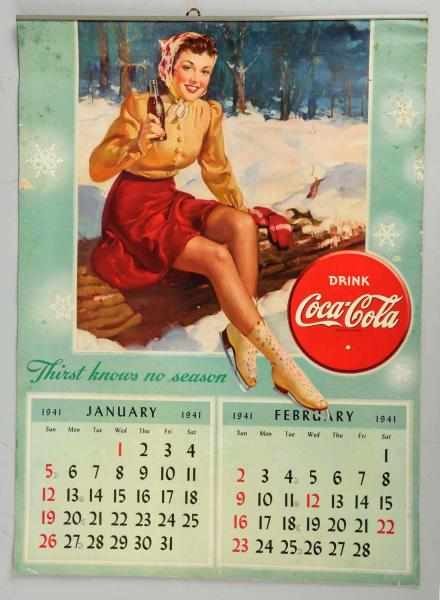 Appraisal: Coca-Cola Calendar Bright example with only light edge wear Also