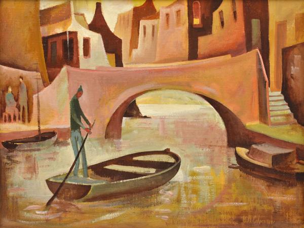 Appraisal: BILL COLEMAN - River Bridge oil on canvas on board