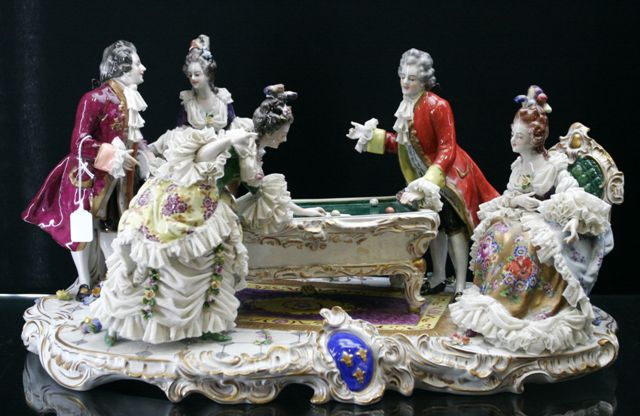 Appraisal: A late th century German porcelain group of ladies and