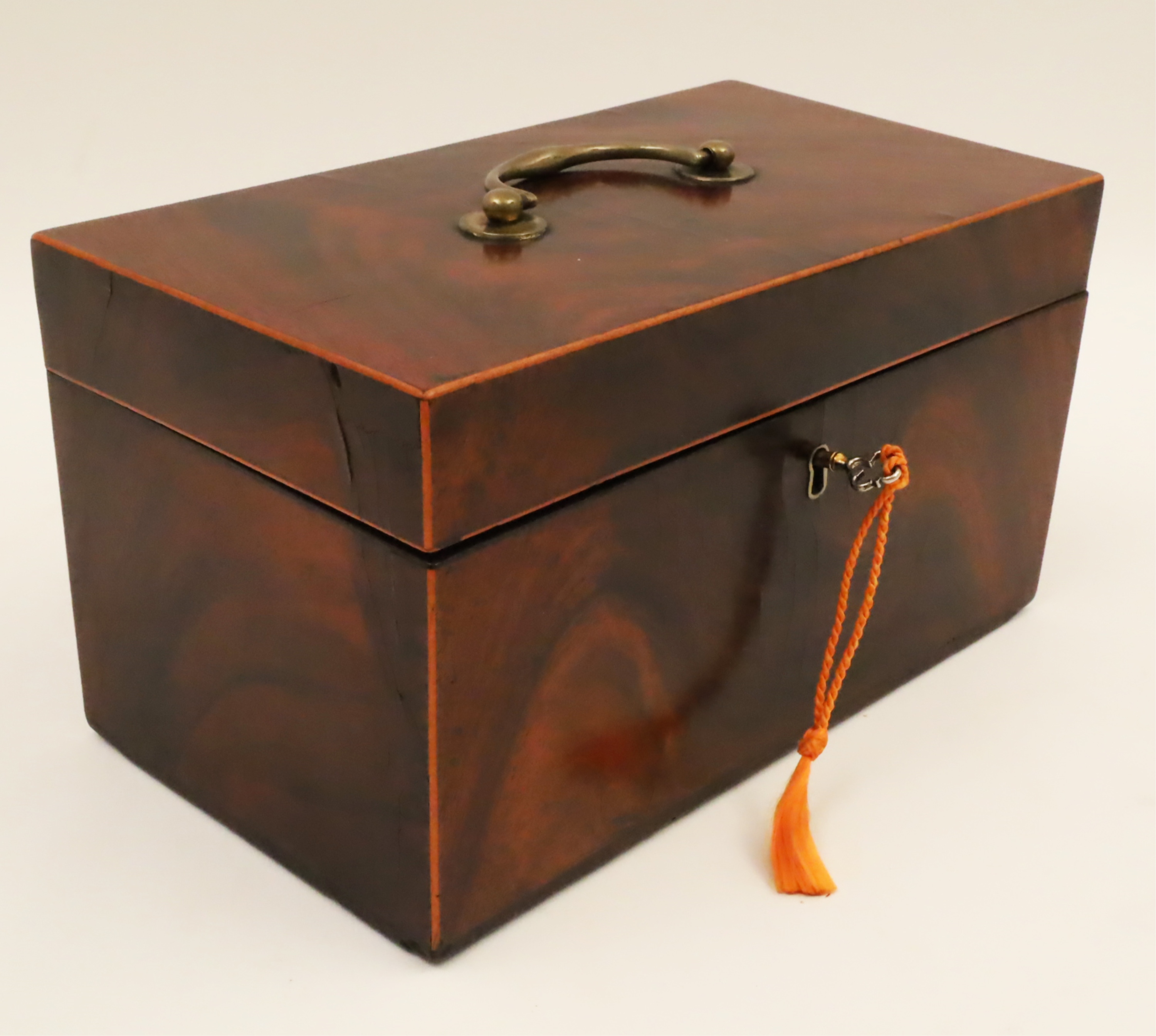 Appraisal: ENGLISH GEORGIAN MAHOGANY TEA CADDY English Georgian mahogany tea caddy