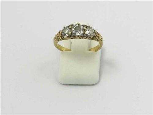 Appraisal: DIAMOND RING end of the th century Yellow gold Fine