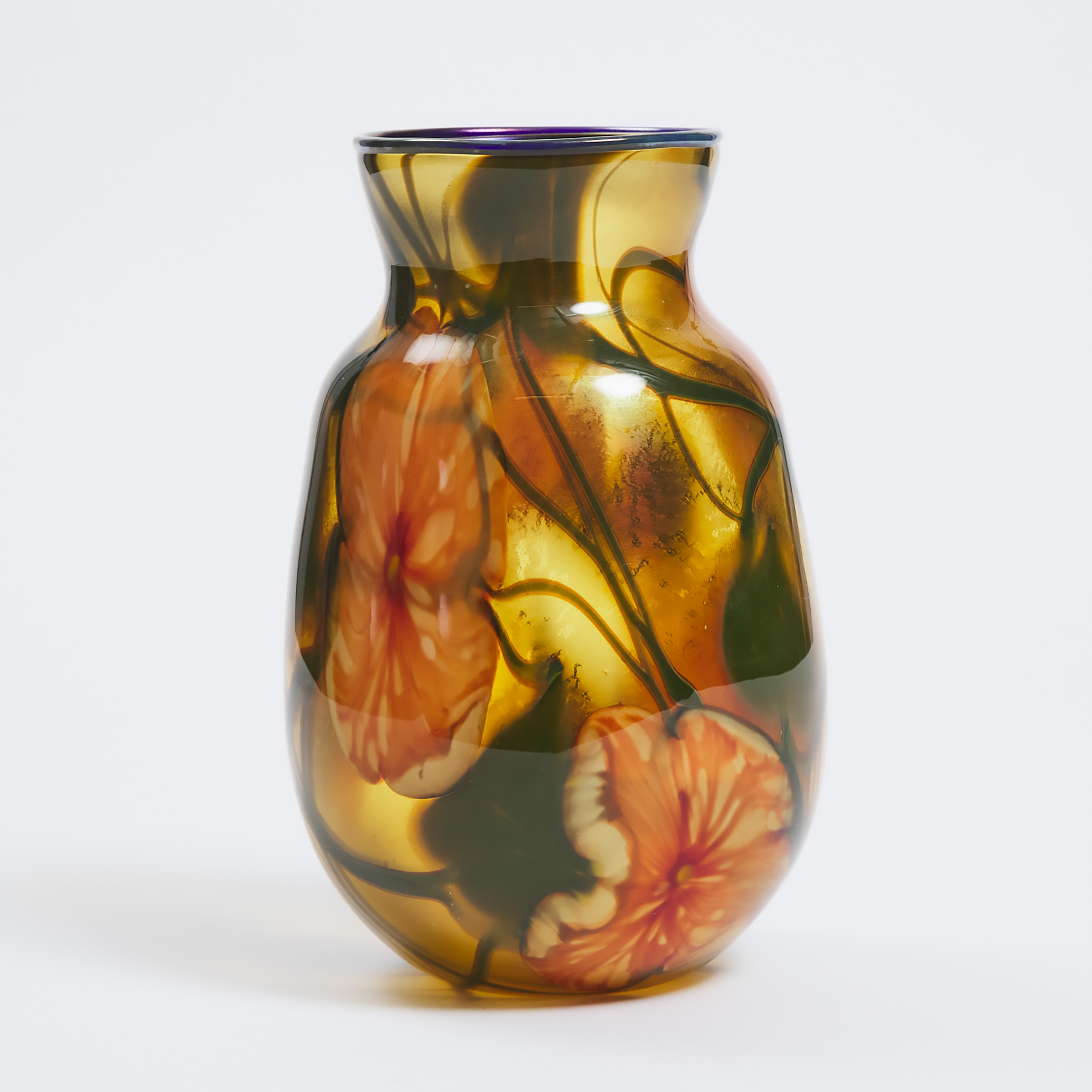 Appraisal: Charles Lotton American - 'Multi Flora' Glass Vase height in