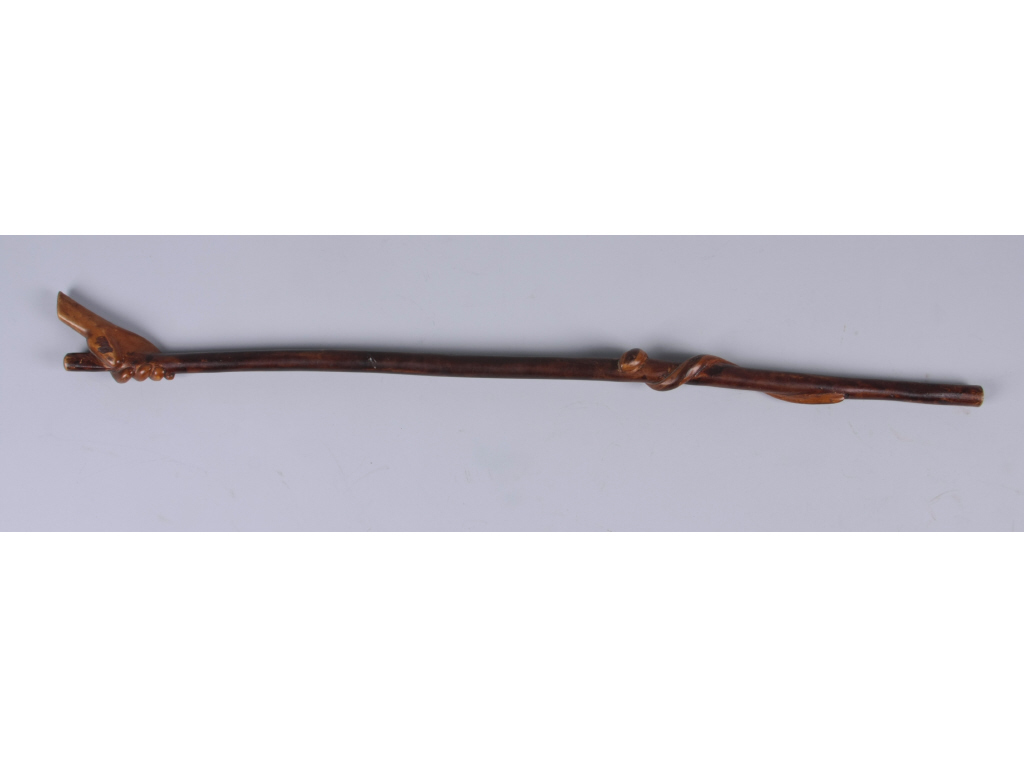 Appraisal: Antique Southern Folk Art Walking Stick carved from a forked