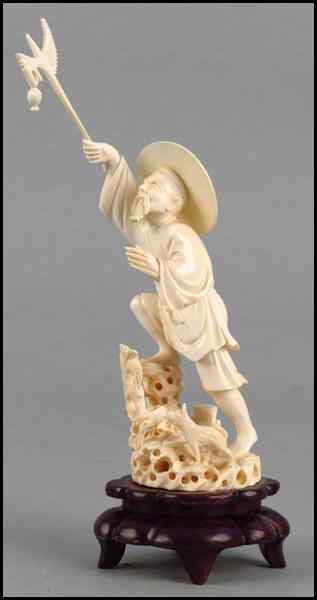 Appraisal: CHINESE CARVED IVORY FIGURE H '' Condition No Specific Condition