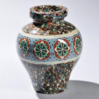 Appraisal: Jean Gerbino - Mosaique Ceramic Vase Art pottery Vallauris France