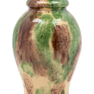 Appraisal: A Chinese Sancai Glazed Pottery Vase Height inches Property from