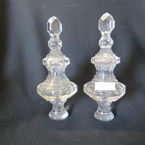 Appraisal: Pair of Cut Glass Obelisks Regency