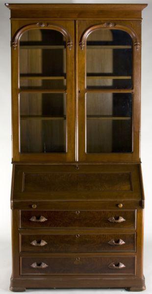 Appraisal: American Victorian Secretary Bookcase late th c two part form