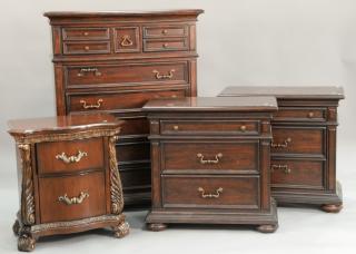 Appraisal: Five piece lot including Lexington Furniture tall chest pair of