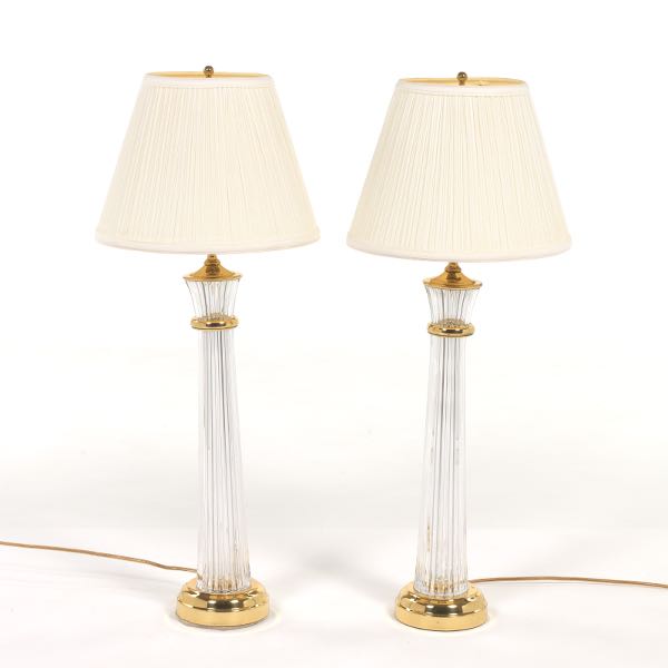 Appraisal: PAIR OF WATERFORD LAMPS overall Pair of Waterford Hollywood regency