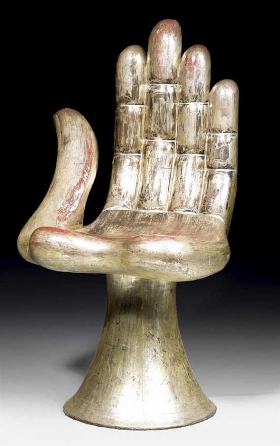 Appraisal: CHAIR IN THE FORM OF A HAND probably Mexico circa