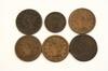 Appraisal: COINS - Six piece lot consists of copper large cents