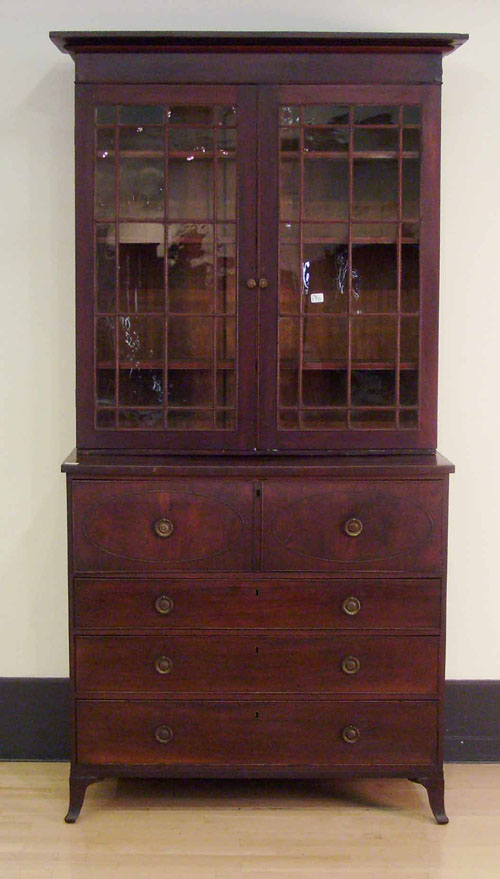 Appraisal: Federal mahogany bookcase th c h w