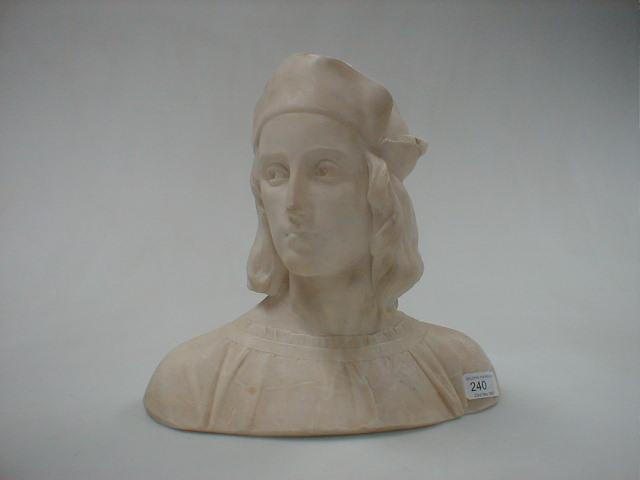 Appraisal: A marble bust of a female signed Verso A Fuilli