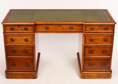 Appraisal: A Victorian mahogany breakfront pedestal desk fitted a surround of