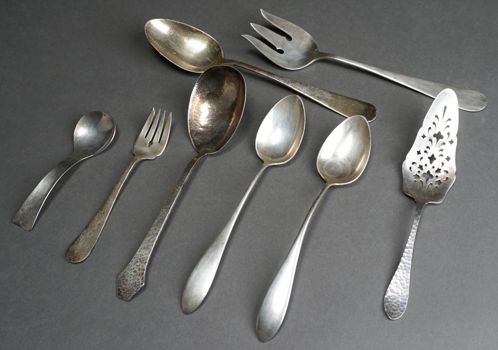 Appraisal: GROUP OF EIGHT ASSORTED PREDOMINANTLY AMERICAN STREAMLINED STERLING SILVER FLAT