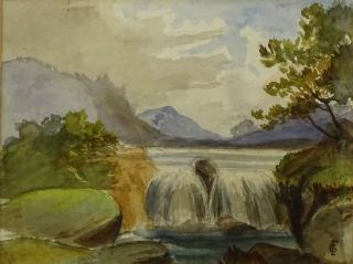 Appraisal: Charles Stuart Forbes American - Watercolor Waterfall Signed Lower Right