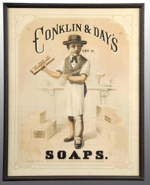 Appraisal: Paper Conklin Days Soaps Sign Description Late s Condition Excellent