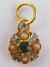 Appraisal: A yellow metal tests carat gold diamond seed pearl and