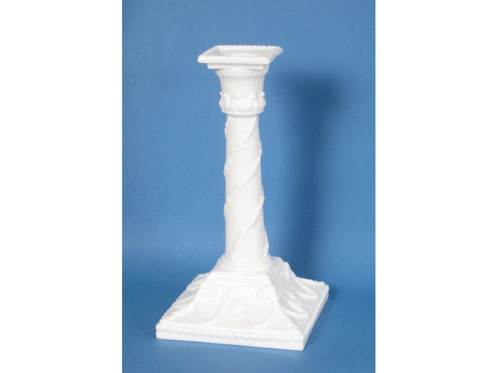 Appraisal: A Royal Worcester leadless glaze Candlestick with Corinthian column on