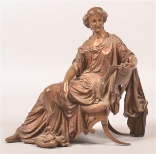 Appraisal: Doriot Antique Bronze Sculpture of a Seated Woman Antique Bronze