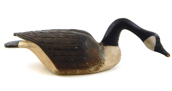 Appraisal: Large Canadian Goose decoy with bent neck reproduction c 's