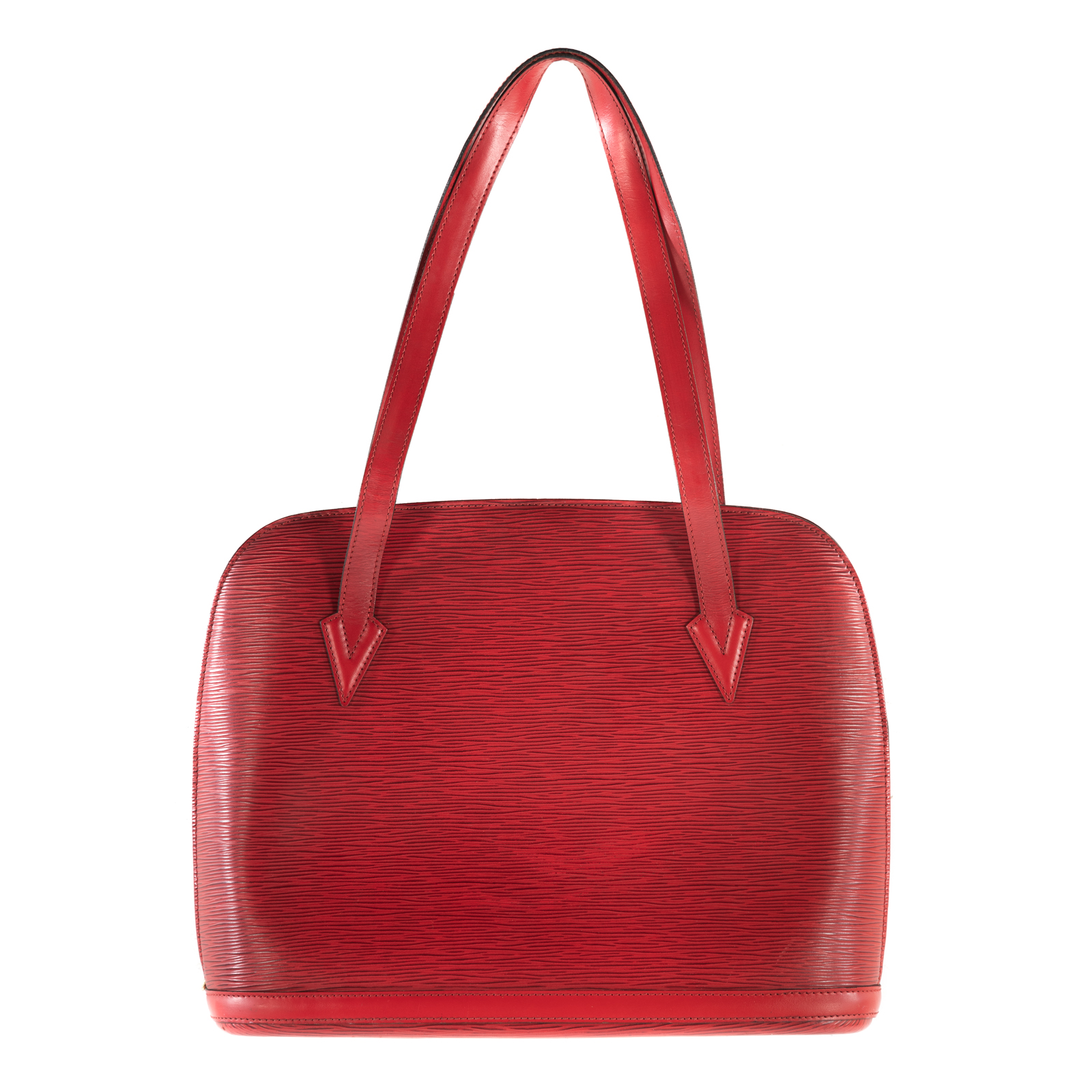 Appraisal: A LOUIS VUITTON EPI LUSSAC A red Epi leather Louis