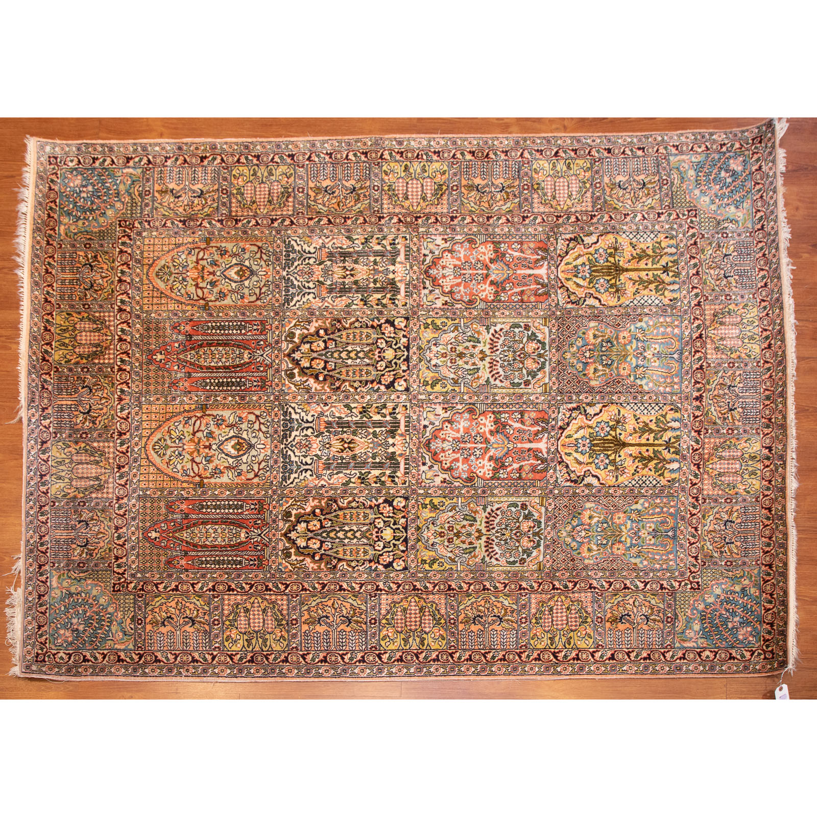 Appraisal: KASMIR GARDEN RUG INDIA X Third quarter- th century hand-knotted