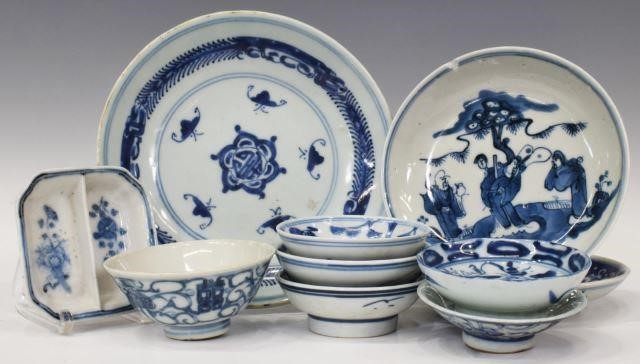 Appraisal: lot of Chinese blue and white porcelain tableware including plates