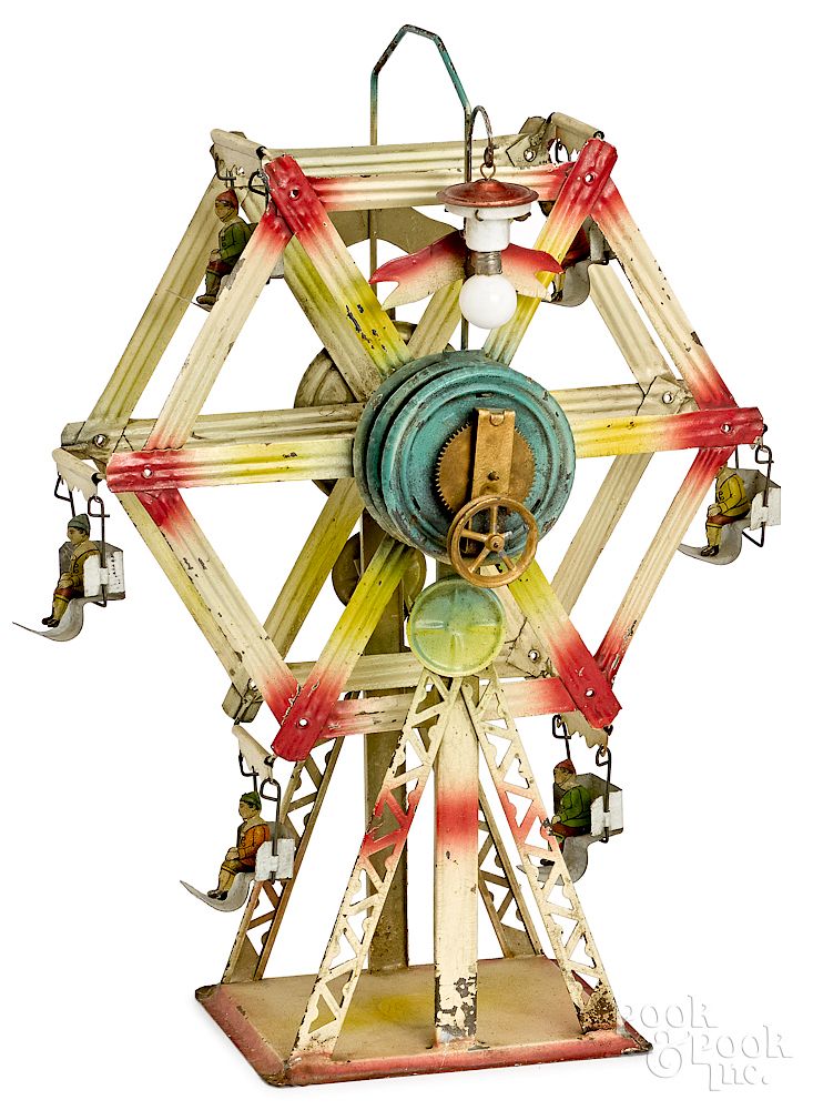 Appraisal: Painted tin Ferris wheel steam toy accessory Painted tin Ferris