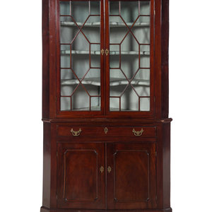 Appraisal: A George III Mahogany Corner Cabinet Late th Century Height