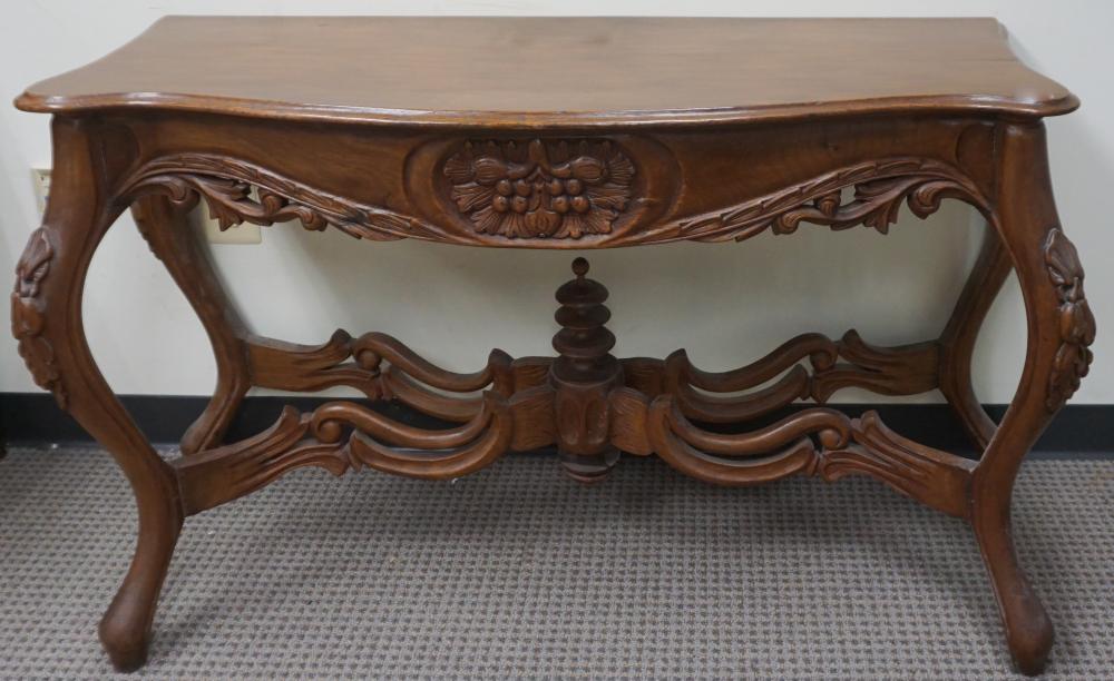 Appraisal: Louis XV Style Carved Mahogany Serpentine Console Table x x