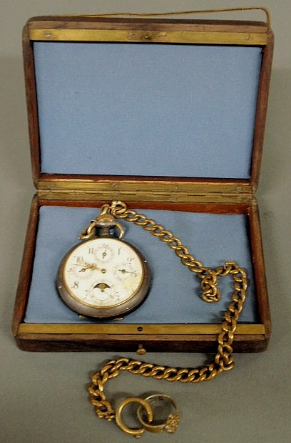 Appraisal: Victorian pocket watch with a moon dial and gold filled