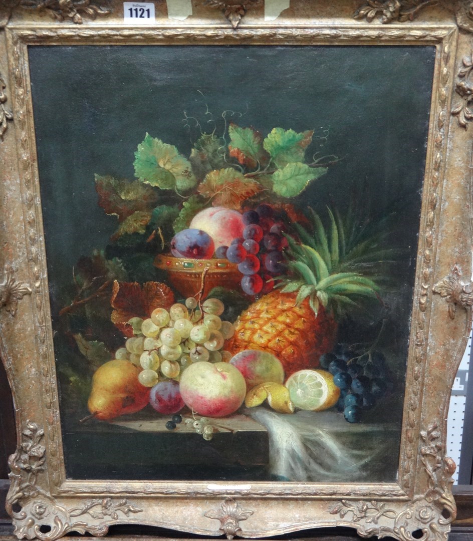 Appraisal: Attributed to John Wainwright fl - Still life of fruit