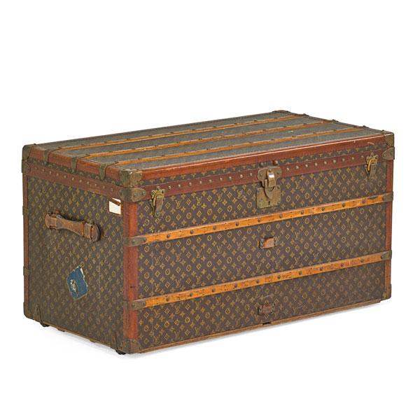 Appraisal: LOUIS VUITTON STEAMER TRUNK Fitted interior France early th c