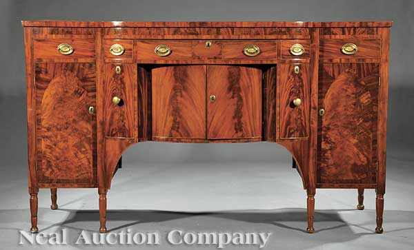 Appraisal: An American Late Federal Mahogany Sideboard early th c the