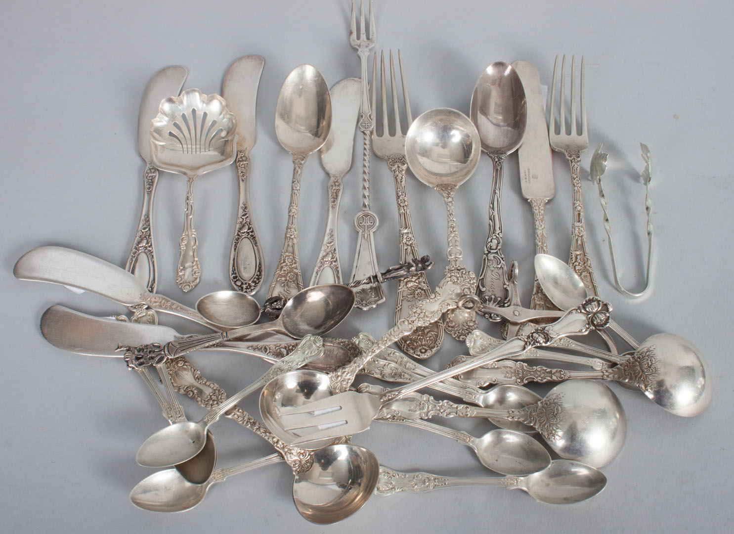 Appraisal: Twenty-six pieces of sterling silver flatware various makers including J