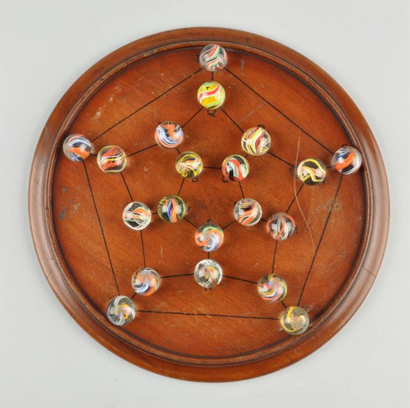 Appraisal: Marble Game Board with Marbles Marbles Dia Board - Dia