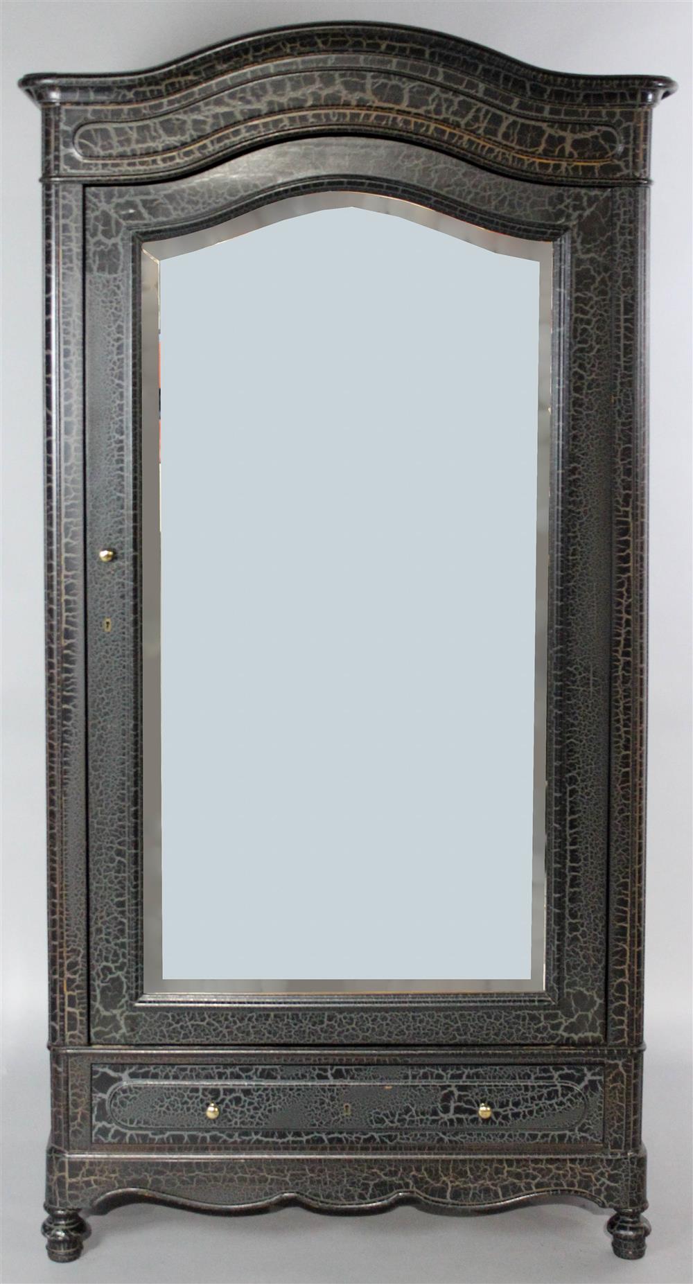 Appraisal: LOUIS PHILLIPPE STYLE ARMOIRE WITH SINGLE DOOR BEVELED MIRROR IN