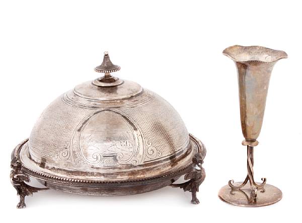 Appraisal: A coin silver butter dish with mazarine and coverGorham Mfg