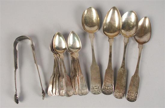 Appraisal: COLLECTION OF AMERICAN COIN SILVER SPOONS various makers all with