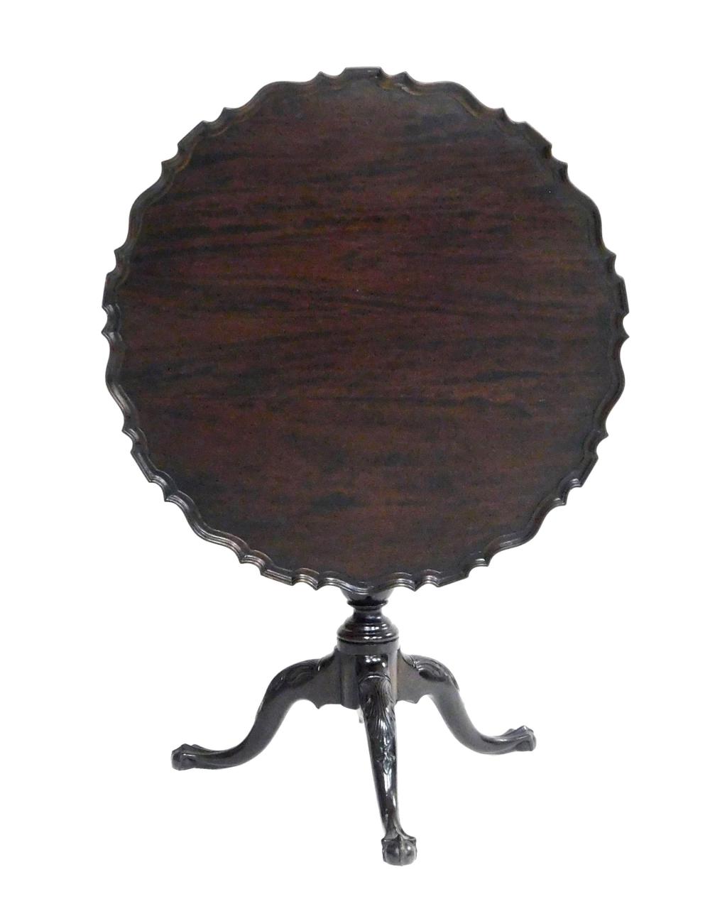 Appraisal: Chippendale-form pie crust edge tilt top tea table late th