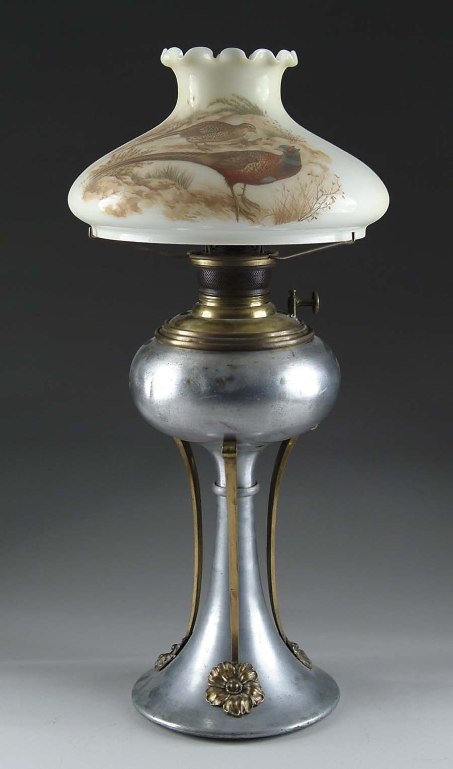 Appraisal: LARGE KEROSENE BANQUET LAMP Probably by Parker but unmarked It