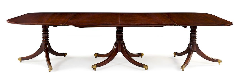 Appraisal: A George III Mahogany Triple-Pedestal Dining Table A George III