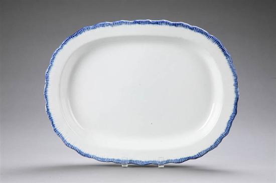 Appraisal: FEATHER EDGE PLATTER White platter with a dark blue edge