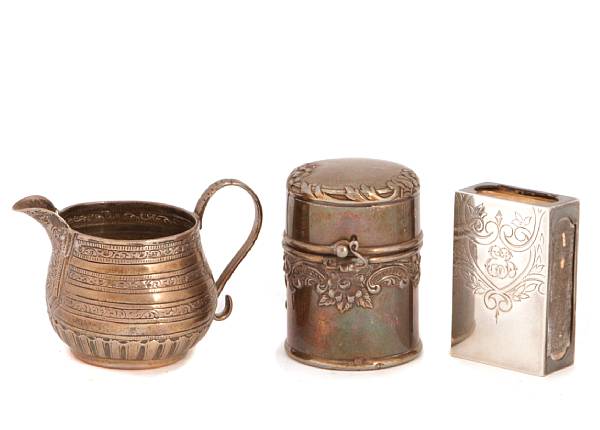 Appraisal: An assorted group of silver and plated items Comprising Edwardian