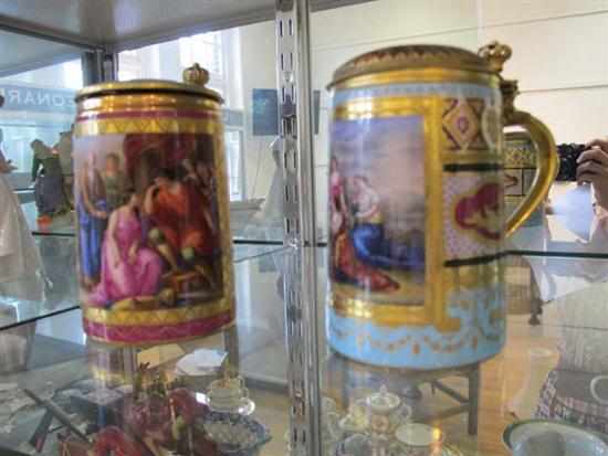 Appraisal: PAIR OF EARLY 'S ROYAL VIENNA STYLE HAND PAINTED AND